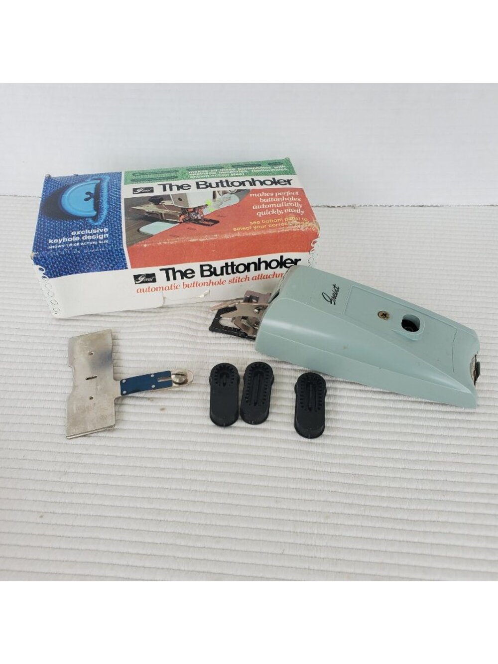 Greist The Buttonholer Sewing Machine Attachment In Box Vintage 3 Templates